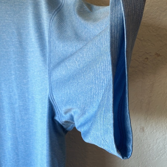 Exofficio Sol Cool Signature Blue Short Sleeve 3/4 Button Up Polo Shirt mens L - Picture 15 of 17